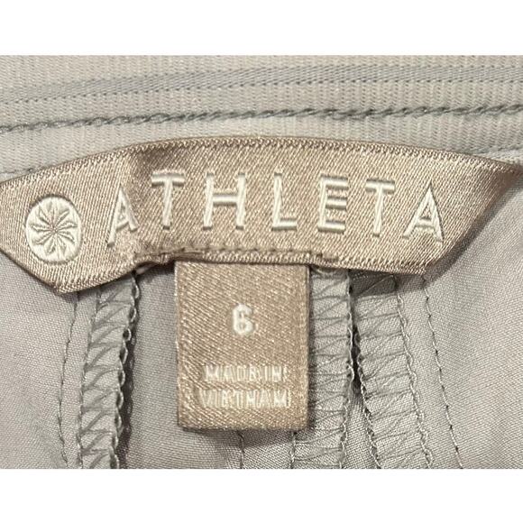 Athleta Tribeca Wide Leg Crop Pants Silver Grey Featherweight Stretch, Size 6 - Picture 6 of 8
